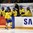 ST. CATHARINES, CANADA - JANUARY 9: Sweden's Kajsa Armborg #13 celebrates at the bench with teammates after scoring a first period goal against France during preliminary round action at the 2016 IIHF Ice Hockey U18 Women's World Championship. (Photo by Jana Chytilova/HHOF-IIHF Images)

